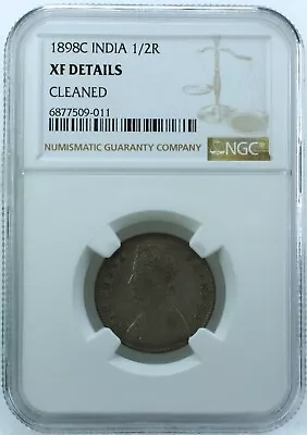 India British 1898 1/2 Rupee NGC XF Details • $20.50