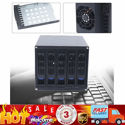 5 Bay Hard Disk Hdd Enclosure Hot Swap Cage For 3 X 5.25  Drive Bay Black • $84.55