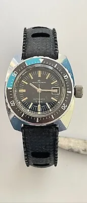 RARE Vintage BUCHERER Diver Watch 5ATM Black Dial Automatic Ladies Diver Watch • $441.55