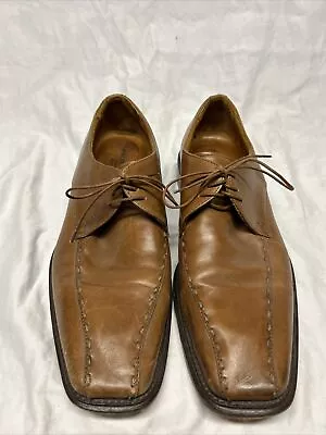 Pronto Uomo Firenze Shoes Mens Size 11M Brown Leather Oxford Dress Shoes • $15