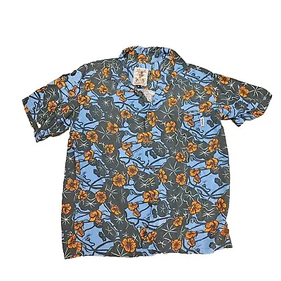 Rare Mambo Loud Shirt Large Blue Red Flowers • $199.95