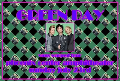 $15 • Buy GREEN DAY POSTER PONTIAC/DETROIT CONCERT By CARL LUNDGREN ORIGINAL 60s ARTIST