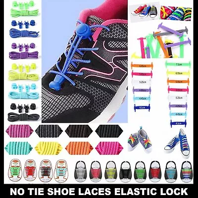 No Tie Shoe Laces Elastic Lock Lace System Lock Sports Shoelaces Runners Trainer • $3.25