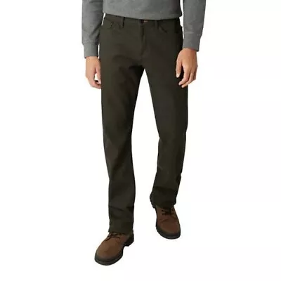 Weatherproof Men's Reg Fit Fleece-Lined Stretch Canvas Pants Moon Shadow 36X30 • $19.95