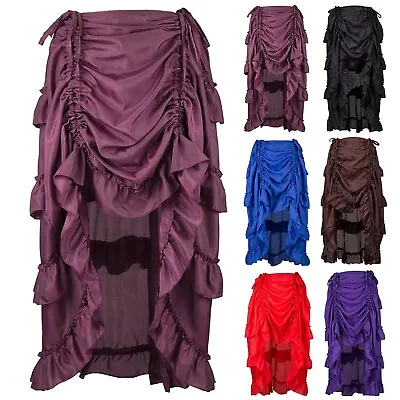 $25.79 • Buy Steampunk Pirate Skirt Gothic Ruffles Skirt Women's Plus Size Dress