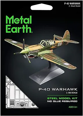 Fascinations Metal Earth P-40 WARHAWK Flying Tigers Aircraft 3D Steel Model Kit • $12.95