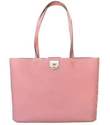 Michael Kors Manhattan Large Leather Tote Studded Bag Rose Pink Leather NWT $498 • $80