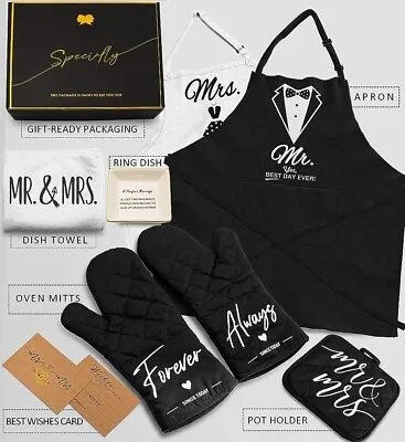 Wedding Gifts Engagement Gifts For Couples Mr And Mrs Aprons Anniversary Gifts • £28.93