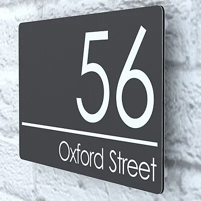 Modern House Number Plaques Composite Aluminium Signs Door Plaque Numbers • £6.99