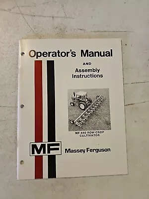 Vintage 1979 MASSEY-FERGUSON MF 440 ROW CROP CULTIVATOR OPERATORS MANUAL  • $14.95