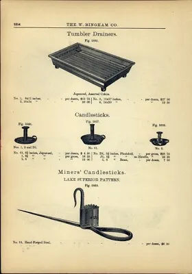 1894 PAPER AD Lake Superior Pattern Coal Miners' Candlestick Hand Forged  • $29.99