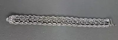 Vintage Elco 925 Sterling Silver Intricate Starter Bracelet Without Charms 7.25  • $64