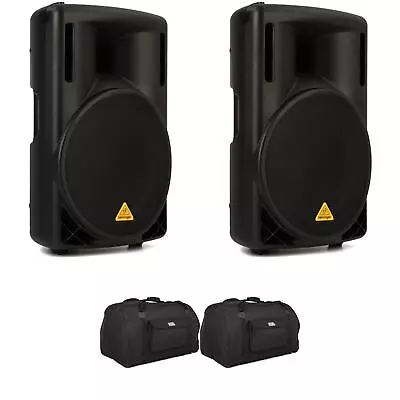 Behringer Eurolive B215D 550-watt 15-inch Powered Speaker Pair With Bags Bundle • $869