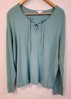 J. Jill Light Blue Knit Sweater Size Large • $19.88