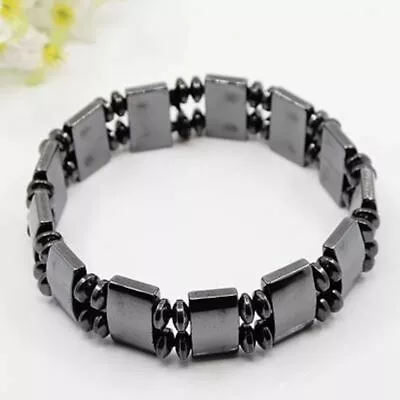 Magnetic Hematite Bracelet Pain Relief Powerfull Elastic Therapy Arthritis P276 • $6.99