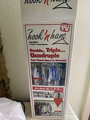 HOOK 'N HANG Set Of 3 Closet Space Saver Organizer Hangers As Seen On TV - NEW • $9.99