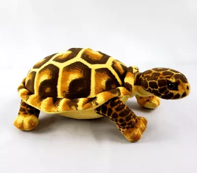 Adventure Planet Turtle Stuffed Plush Toy 11 Inch Long Brown Yellow • $5.60