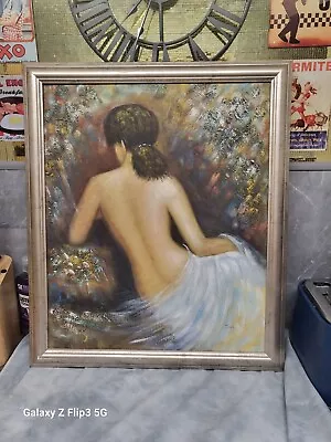 Genuine Signed 20thC IMPRESSIONIST Oil PaintingNude WomanNaked GirlGilt Frame • £60