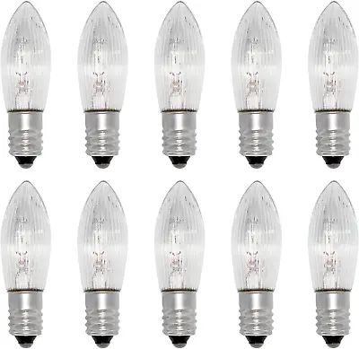 10 Pack E10 3W 34V Candle Replacement Light Bulbs Warm White 2700K Bulbs Bulb • $11.13