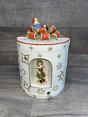 Villeroy Boch Christmas Toys Musical Tea Light Gift Jester Starburst White Gold • $112.46