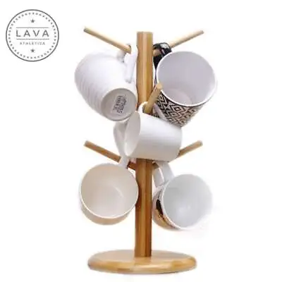Kitchen Mug Wood Tree Holder Coffee Cup Tea Drying Rack Stand Storage Organizer • $10.24