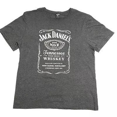 Jack Daniels Shirt Mens Large No. 7 Tennessee Whiskey Grey Size L T-Shirt • $15