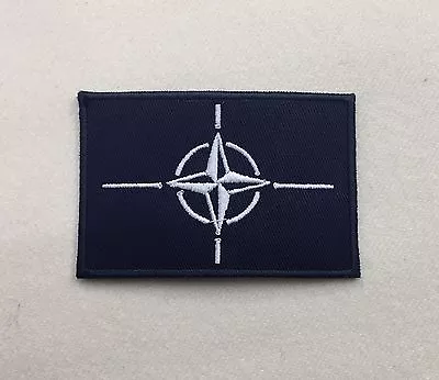 NATO Badge TRF Army MTP Military Blue Patch North Atlantic Treaty Hook & Loop • £2