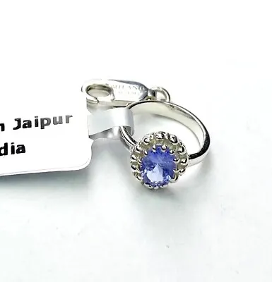 AA Tanzanite Sterling Silver Gemstone Ring Charm For Bracelet Collectable Gift • $34.86