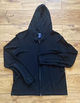 Gap Womens Black Full Zip Rayon/polyester Hoodie Size L/G • £10.99