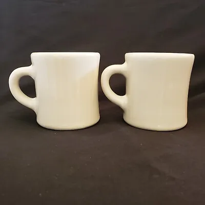 Vintage Victor Coffee Mugs Restaurant Ware Cups Cream Color USA Made Set Of 2  • $39.85
