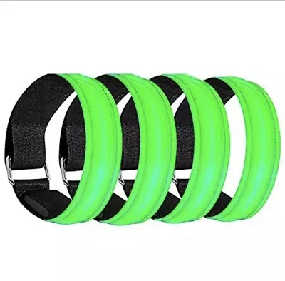 RIGRIN Led Armband 4-Pack Glow Bracelet Safety Wristband Ankle Reflective • £6.99