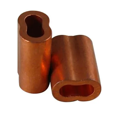 50 Copper Swage Sleeves For Wire Rope Cable Size 3/32  Made In USA • $13.95