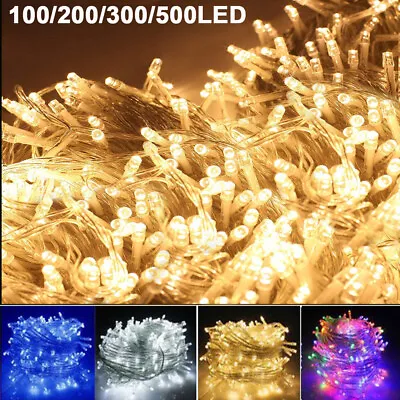 Mains Plug In String Fairy Lights 100-500 LED Outdoor Indoor Christmas Tree Lamp • $14.71