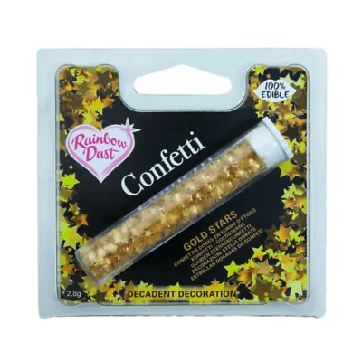 Gold Metallic Star Shaped - Edible Confetti Sprinkles 2.8g • £6.49