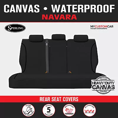 Nissan Navara D23 NP300 Dual Cab 2017-2020 TRADIES Rear Black Canvas Seat • $169