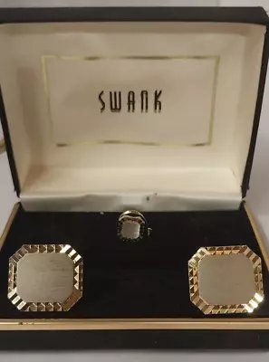 Vtg Swank  Brand Gold & Silver Tone Cuff Links And Tie Tack/Pin In Original Box • $9.99