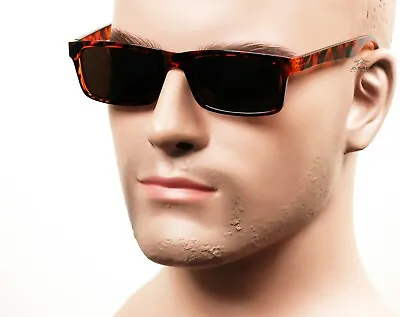 Gangster Slim Square Sunglasses OG LOC Style Super Dark Brown Tortoise 59SD • $11.91