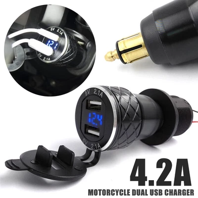 £7.75 • Buy For BMW R1200GS Triumph Tiger Hella DIN To 4.2A Dual/2 USB Charger Motorcycle B-