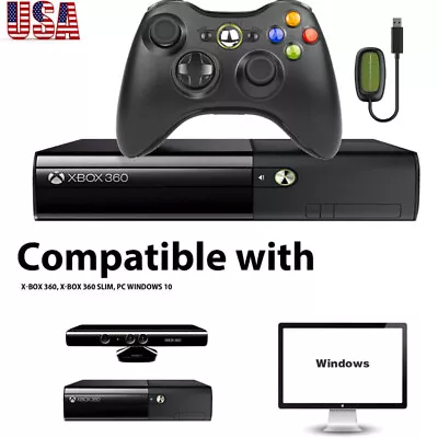 Wireless Controller For Xbox 360/Slim/Windows 11/10 Joystick With Receiver Shock • $12.89