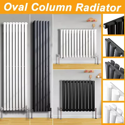 Luxury Horizontal Vertical Oval Column Tube Bathroom Heating Designer Radiator • £229.95