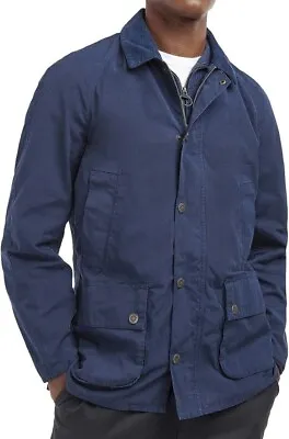 Barbour Men's Insignia Blue Ashby Garment Dye Casual Jacket Size L • $129.90