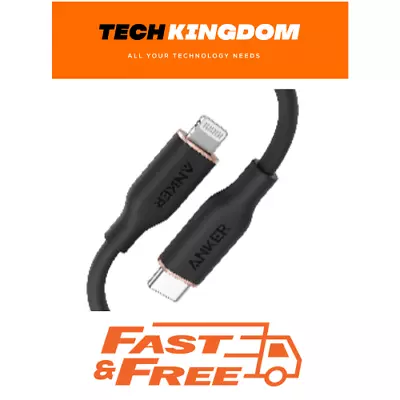 $58.62 • Buy ANKER PowerLine Soft USB-C To Lightning 1.8 Metre - Black