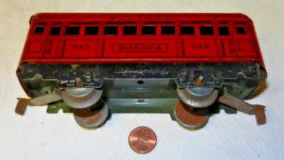 Marx 245 Bogota Pullman 6 Inch O Gauge 4 Wheel Early Black & Red Lithography • $16.50