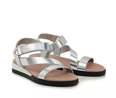 Faith By Debenhams Womens Jesper UK 7 EU 40 Silver Ankle Strap Low Heel  Sandals • £25.99