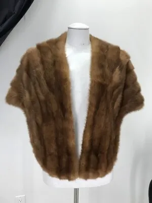 Classy Mink American Real Fur Brown Coat CAPE Jacket Women 47461 • $49