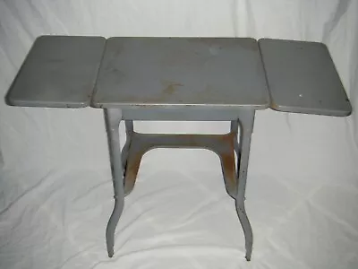 Vintage Metal Industrial Typewriter Desk Stand Drop Leaf Table • $125.99