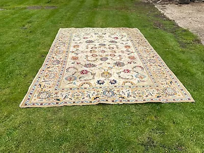 Beautiful Large Exotic Vintage Large Wool Silk?  Rug 2.7 X 2.4m • $466.26