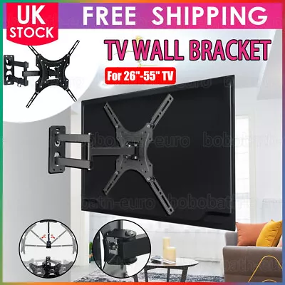 LCD LED Corner TV Wall Bracket 32 40 47 50 55 60 Inches Tilt Swivel Universal UK • £12.81