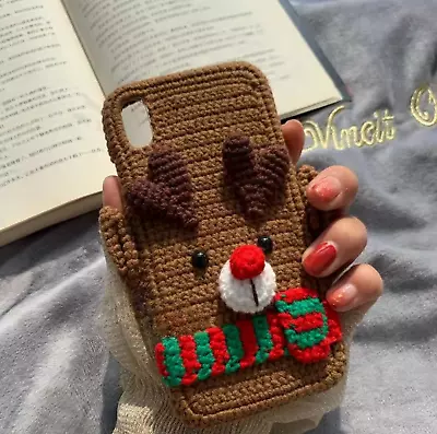 Reindeer DIY Knitted Phone Case Finished Handmade Customized Knitwear Phone Case • $35