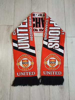 Manchester United Vintage Football Scarf 19 Champions 2011 • $16